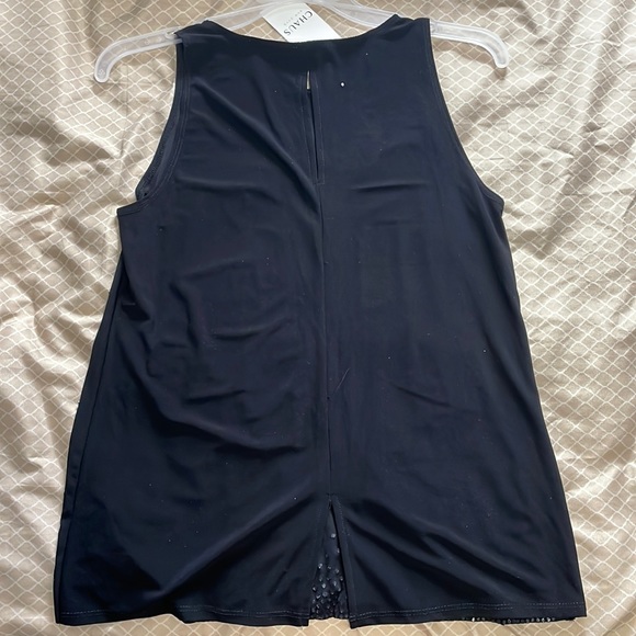 CHAUS new york Sleeveless Black Pearl Top in small size - Picture 6 of 6